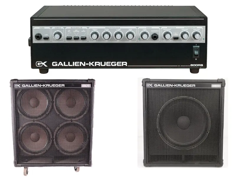 Gallien-Krueger 800RB ampli basse avec baffles 410T et 115 en location backline à Marseille, Nice et Montpellier