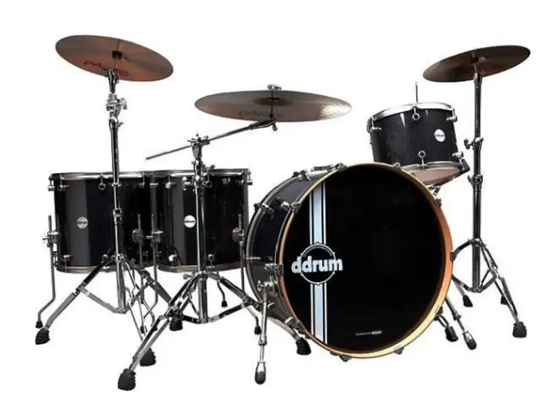 Batterie DDrum Custom Maple black configuration John Bonham en location backline à Marseille, Toulon et Nice