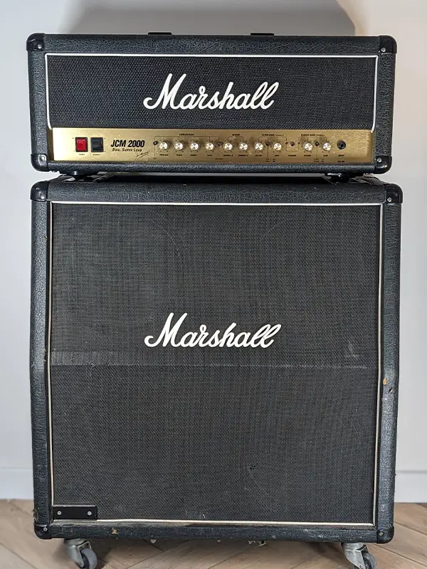 Marshall JCM 2000 avec baffle 1960A 4x12 Celestion G12T-75 en location backline à Marseille, Nice et Montpellier
