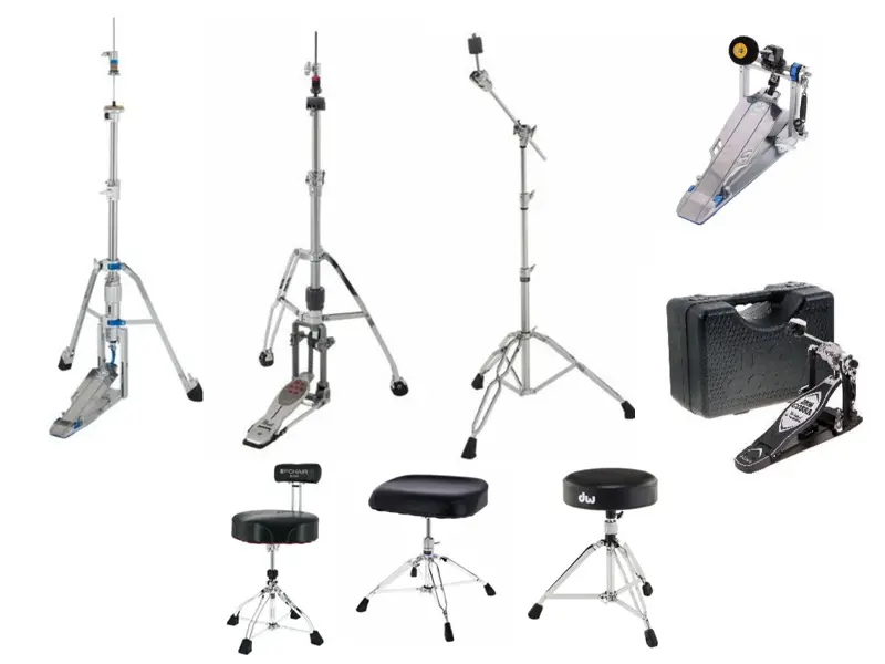Pack hardware batterie Yamaha FP9C HHS9D CS865 avec tabourets Tama DrumThrone et DW 5100 en location backline à Toulon, Sanary-sur-Mer et Fréjus–Saint-Raphaël