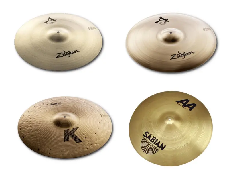 Pack cymbales Ride Zildjian Avedis, A Custom, K et Sabian AA en location backline à Saint-Tropez, Cannes et Aix-en-Provence